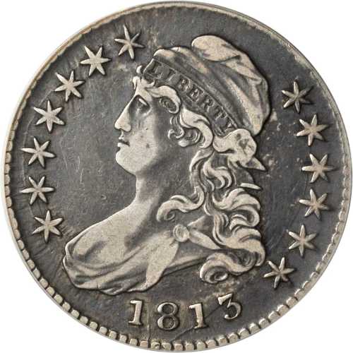 1813 Capped Bust Half Dollar. O-107a. Rarity-1. VF-30 (ANACS).