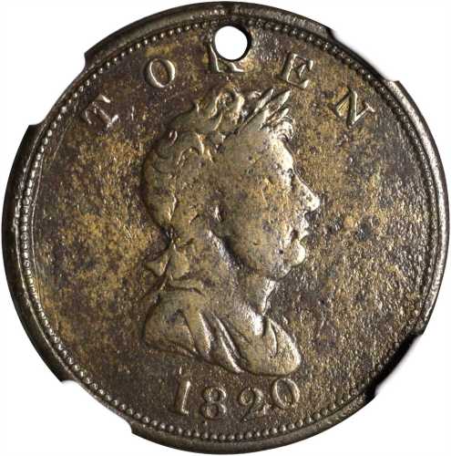 1820 North West Company Token. W-9250. Brass. VF-20 (NGC).