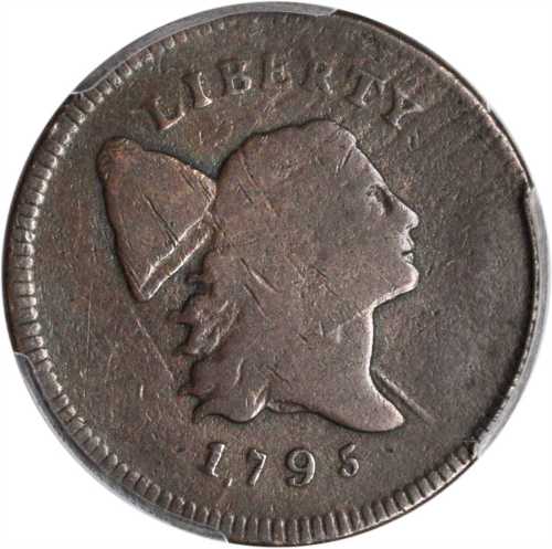 1795 Liberty Cap Half Cent. C-4. Rarity-3. Plain Edge, Punctuated Date. Good-6 (PCGS).