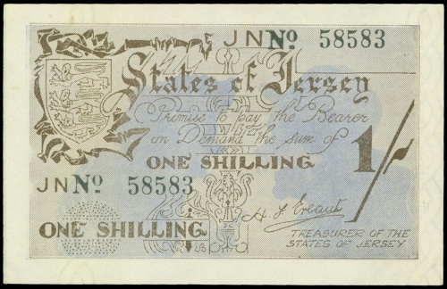 1941-42年泽西一先令, PMG55
