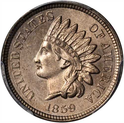 1859 Indian Cent. MS-64 (PCGS). CAC.