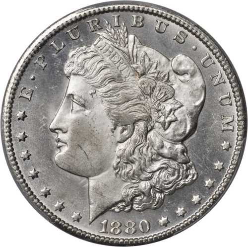1880-CC Morgan Silver Dollar. VAM-8. Unc Details--Cleaned (PCGS).