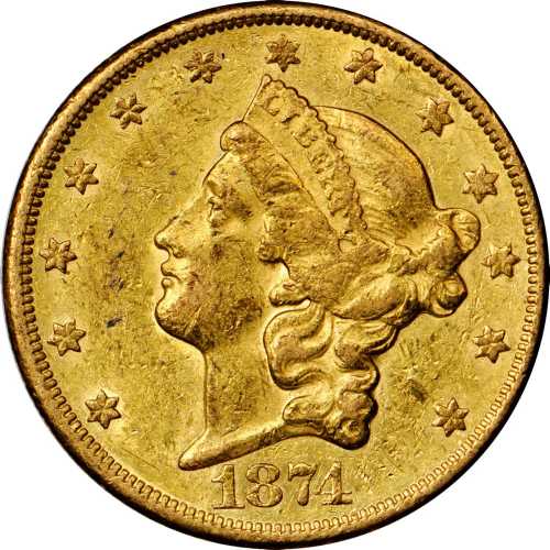 1874-CC Liberty Head Double Eagle. EF-45 (PCGS).