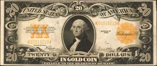 Fr. 1187. 1922 $20 Gold Certificate. Very Fine.