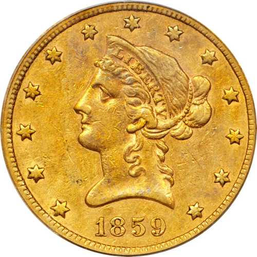 1859-S Liberty Head Eagle. EF-45 (PCGS).