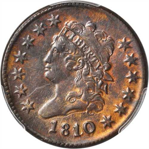 1810/09 Classic Head Cent. S-281. Rarity-1. AU Details--Scratch (PCGS).