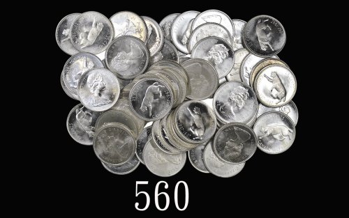 1967、68年加拿大银币25仙一组57枚。近 - 未使用1967 & 68 Canada Silver 25 Cents, group of 57pcs. SOLD AS IS/NO RETURN.
