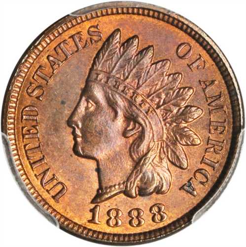 1888 Indian Cent. MS-64 RB (PCGS).