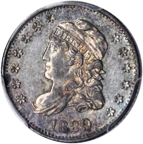 1829 Capped Bust Half Dime. LM-17. Rarity-4. MS-62 (PCGS). CAC.