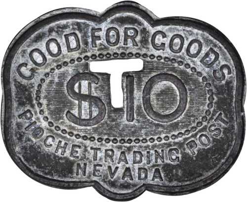 Nevada. Lot of (5) Saloon and Trade Tokens.