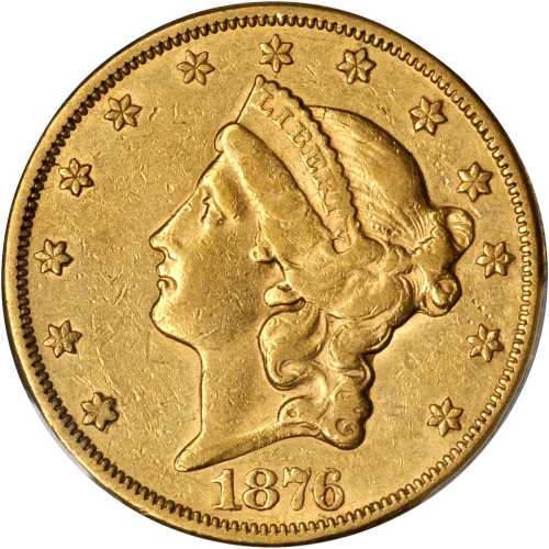 1876-CC Liberty Head Double Eagle. EF-45 (PCGS).