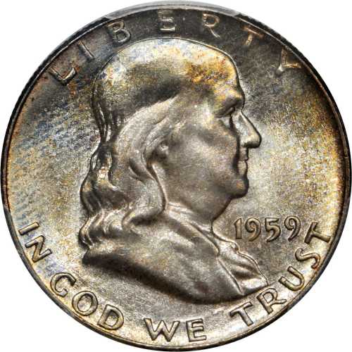 1959 Franklin Half Dollar. MS-67+ (PCGS). CAC.