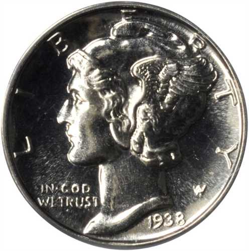 1938 Mercury Dime. Proof-66 (PCGS).