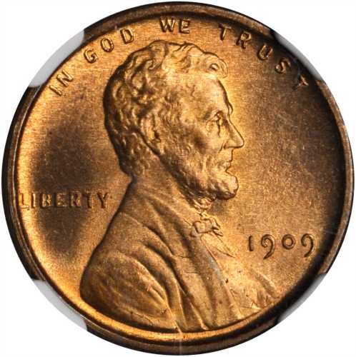 1909 Lincoln Cent. V.D.B. MS-66 RD (NGC).