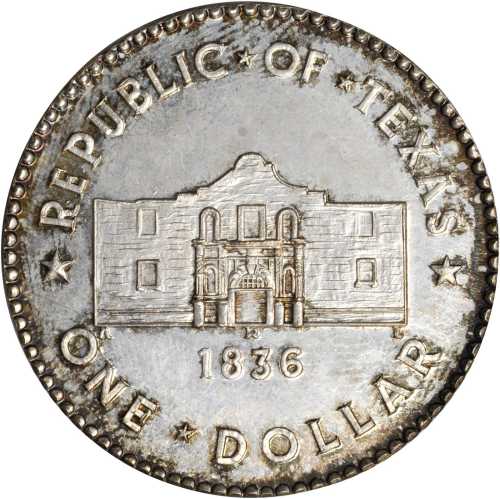 1836 Republic Of Texas So-Called Dollar. Silver. 41.6 mm. 26.8 grams. Cuhaj-X25. Mint State.