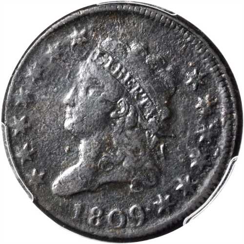1809 Classic Head Cent. S-280, the only known dies. Rarity-2. Fine Details--Environmental Damage (PC