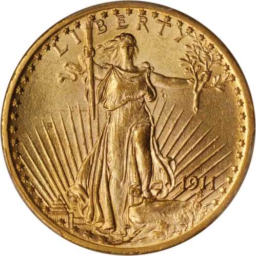 1911-D Saint-Gaudens Double Eagle. MS-63 (PCGS). CAC.