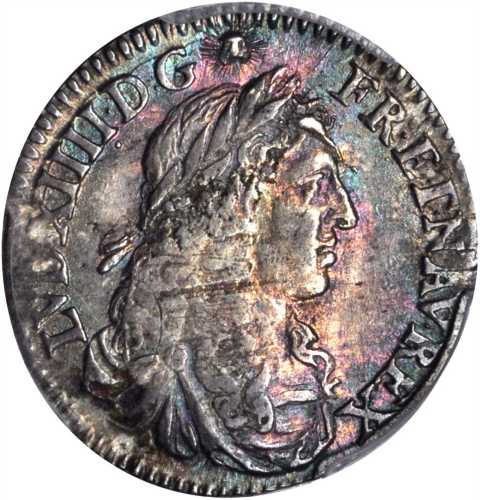 1670-A 5 Sols. Paris Mint. Martin 6-D, Lecompte-186, Hodder-3, W-11605. Rarity-4 (for the type). MS-