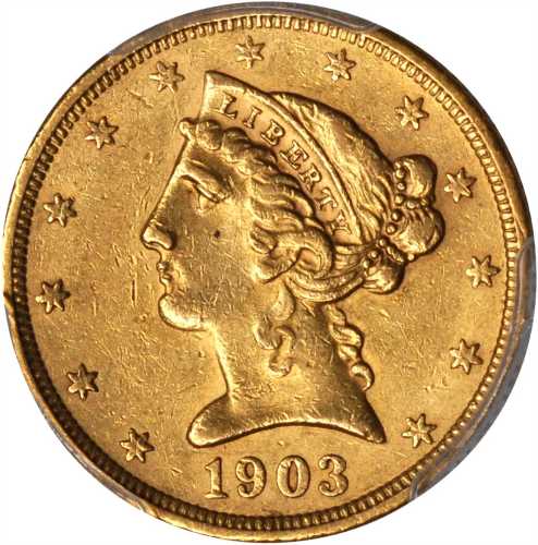 1903-S Liberty Head Half Eagle. AU-55 (PCGS).
