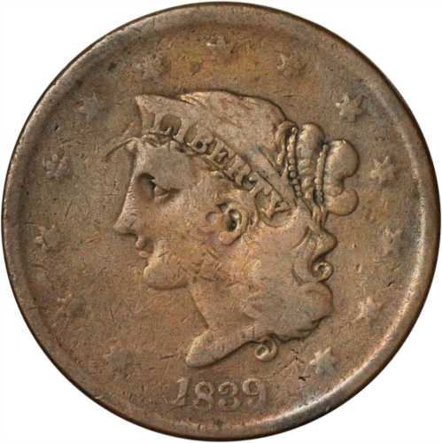 Lot of (4) 1839 Modified Matron Head Cents.