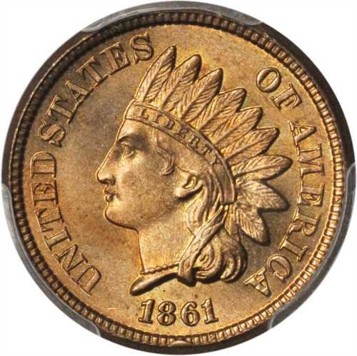 1861 Indian Cent. MS-65 (PCGS).