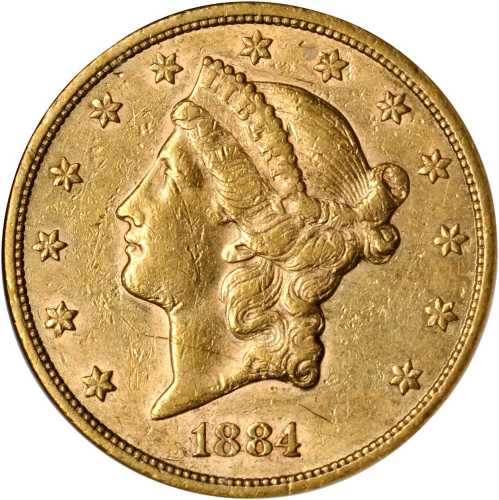 1884-CC Liberty Head Double Eagle. AU-50 Details--Scratched (ANACS). OH.