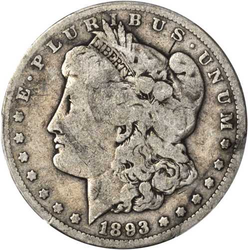1893-CC Morgan Silver Dollar. Good-6 (PCGS).