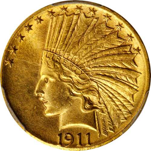 1911-D Indian Eagle. MS-62 (PCGS).