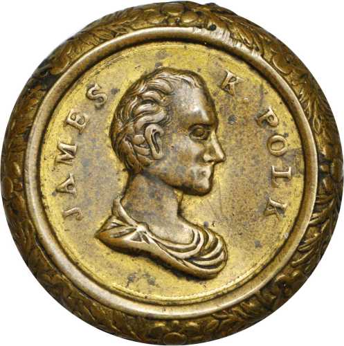 1844 James K. Polk. DeWitt-JP 1844-8. Brass shells. 25 mm. Extremely Fine.