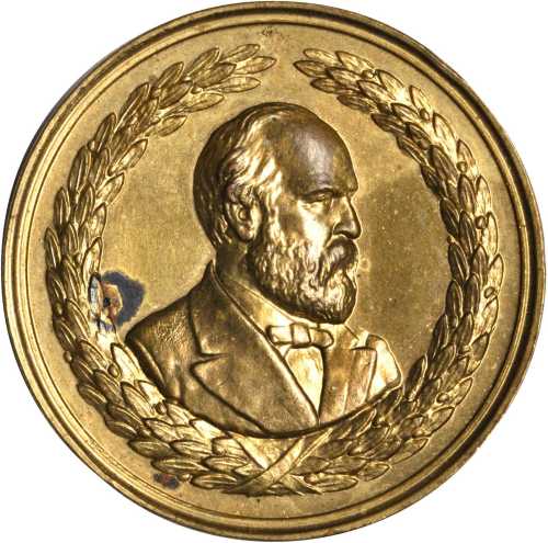 1880 James A. Garfield. DeWitt-JG 1880-2. Brass. 33.0 mm. Mint State.