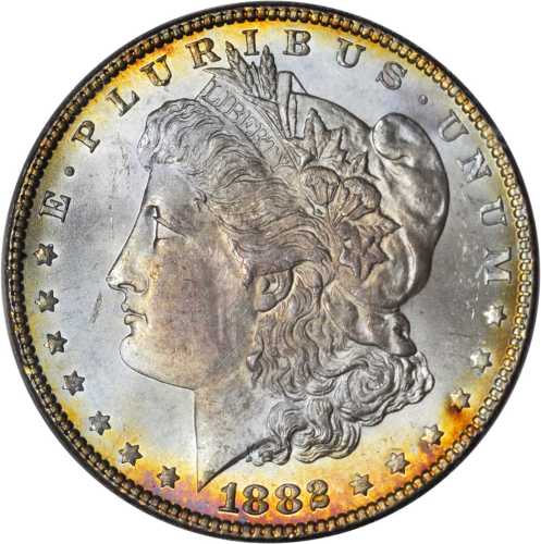 1882 Morgan Silver Dollar. VAM-1C. MS-63 (ANACS).