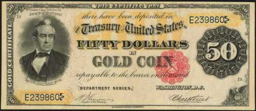 Fr. 1195 (W-2960). 1882 $50 Gold Certificate. PCGS Gem New 66 PPQ.