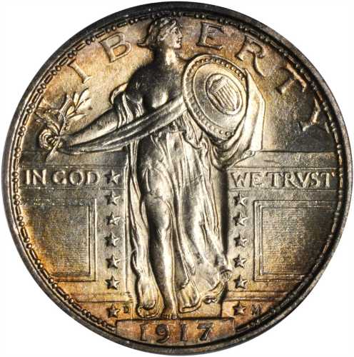 1917-D Standing Liberty Quarter. Type I. MS-64 FH (PCGS).