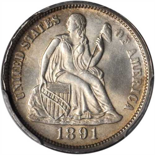 1891-O Liberty Seated Dime. MS-65 (PCGS).