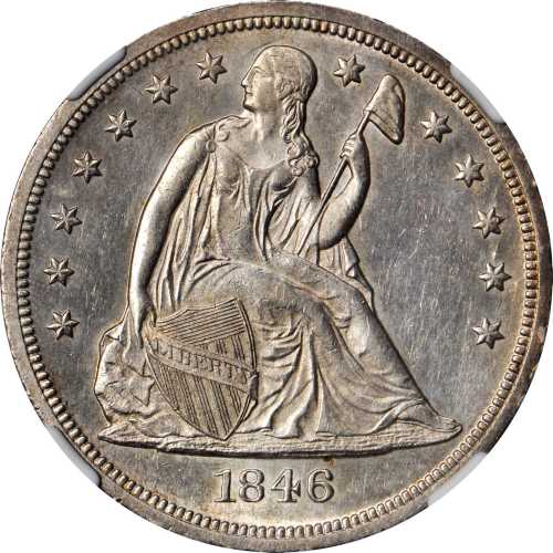 1846-O Liberty Seated Silver Dollar. AU Details--Improperly Cleaned (NGC).