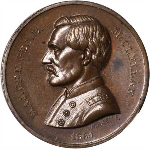 1864 George McClellan. DeWitt-GMcC 1864-21. Copper. 31 mm. MS-64 BN (NGC).