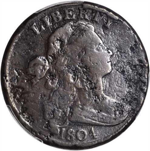 1804 Draped Bust Cent. S-266, the only known dies. Rarity-2. VG Details--Corrosion Removed (PCGS).