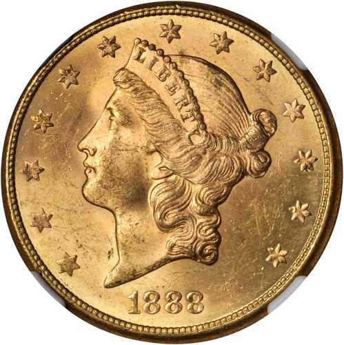 1888-S Liberty Head Double Eagle. MS-63 (NGC).