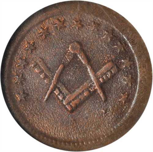 Undated (1861-1865) Masonic Emblems / Union. Fuld-251/345 a. Rarity-5. Copper. 19 mm. MS-63 BN (NGC)