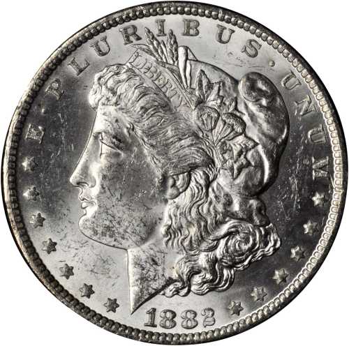 1882-CC GSA Morgan Silver Dollar. MS-62 (Uncertified).