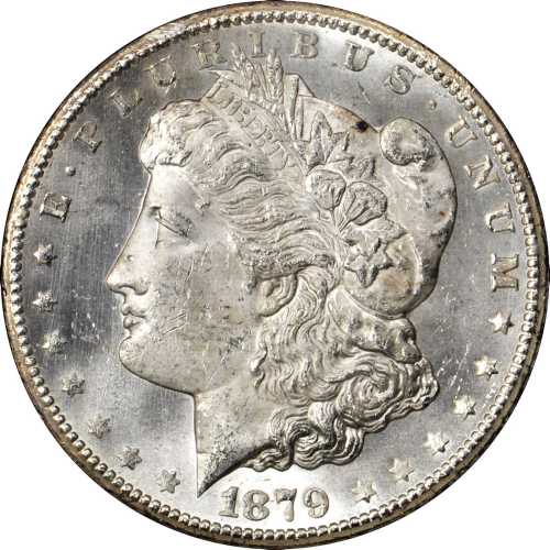 1879-CC Morgan Silver Dollar. Clear CC. MS-63 (NGC). CAC.