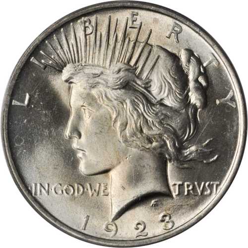 1923 Peace Silver Dollar. MS-65 (PCGS). CAC. OGH.