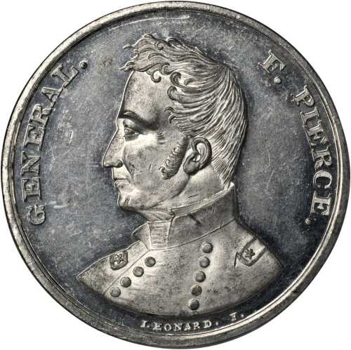 1852 Franklin Pierce. DeWitt-FP 1852-1. White metal. 41 mm. MS-63 DPL (NGC).