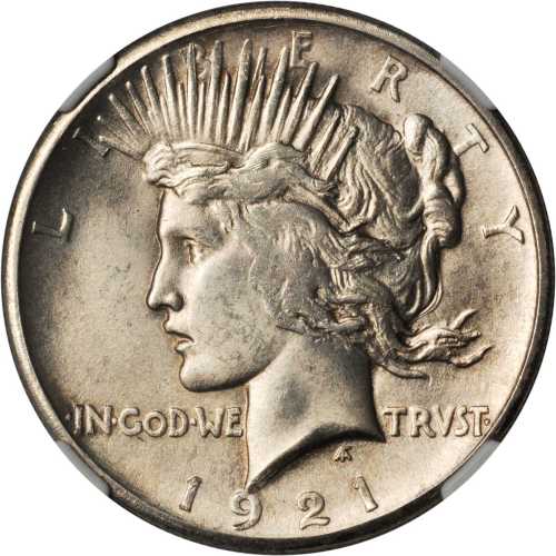 1921 Peace Silver Dollar. High Relief. MS-65 (NGC).