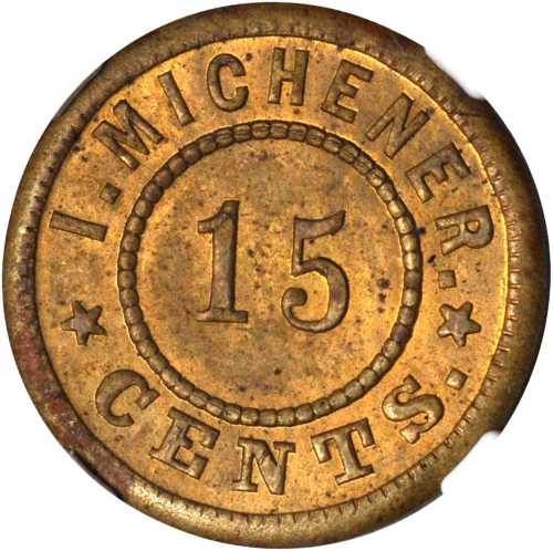 Unknown Regiment. I. Michener. Schenkman UI-N-15B. Brass. 19 mm. MS-62 (NGC).