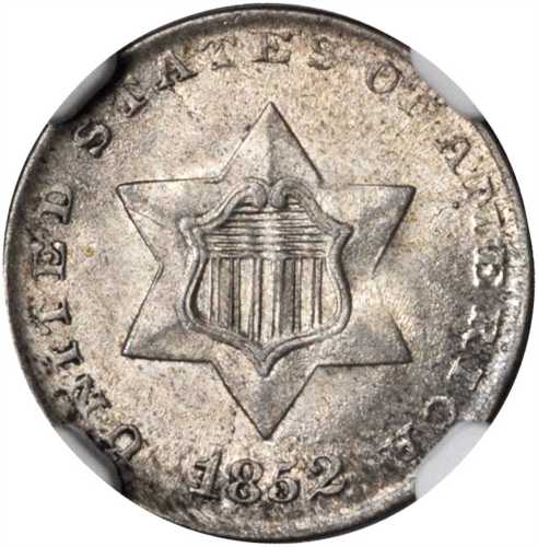 1852 Silver Three-Cent Piece. MS-65 (NGC). CAC.