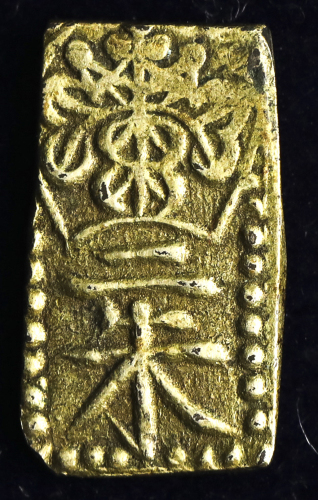 日本 万延二朱判金 Manen 2Shu-bankin 万延元年~明治2年(1860-69)  返品不可 要下见 Sold as is No returns 縁に小伤あり (F)并品