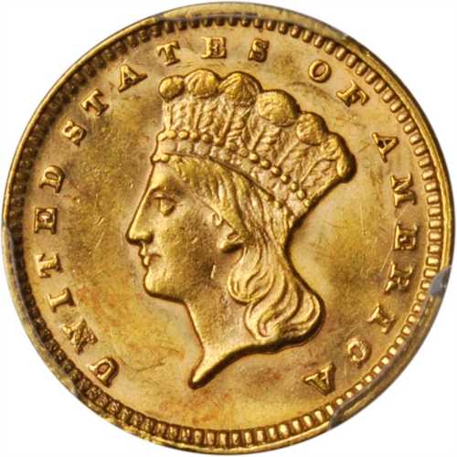 1874 Gold Dollar. MS-62 (PCGS).