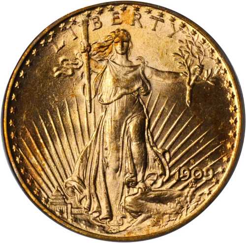 1909-S Saint-Gaudens Double Eagle. MS-65 (PCGS).