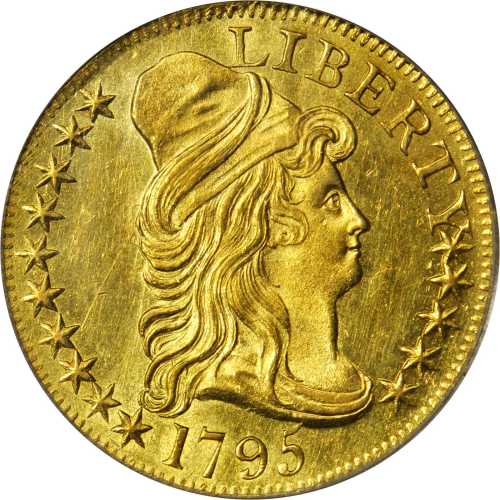 1795 Capped Bust Right Half Eagle. Small Eagle. BD-3. Rarity-3+. MS-62 (PCGS).